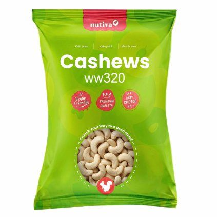 NUTIVA Kešu ořechy WW320 Premium 1kg