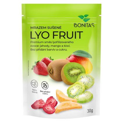 BONITAS Lyofruit mix jahody, mango a kiwi 30g