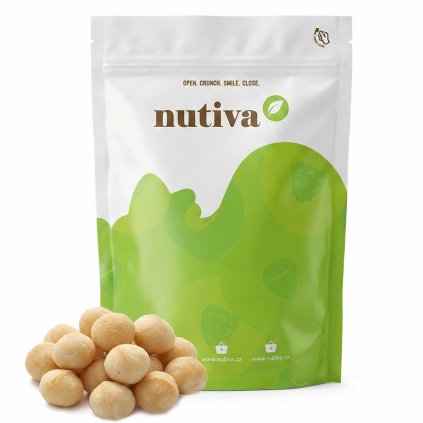 NUTIVA Makadamové orechy pražené na sucho, solené 200g