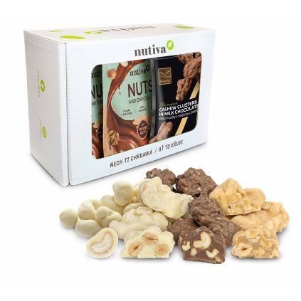 NUTIVA Karamelové Objatie Box 600g white