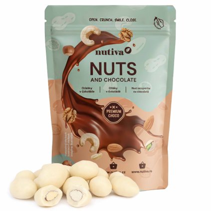 NUTIVA Mandle v jogurte bielejčokoláde 200g