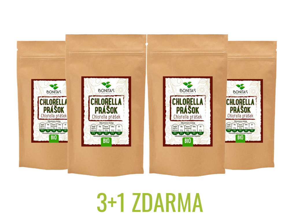 Bonitas Balíček BIO Chlorella 3+1 spolu 400g