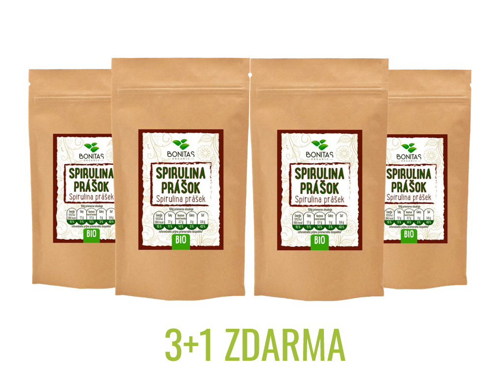 Bonitas Balíček BIO Spirulina prášek 3+1 zdarma