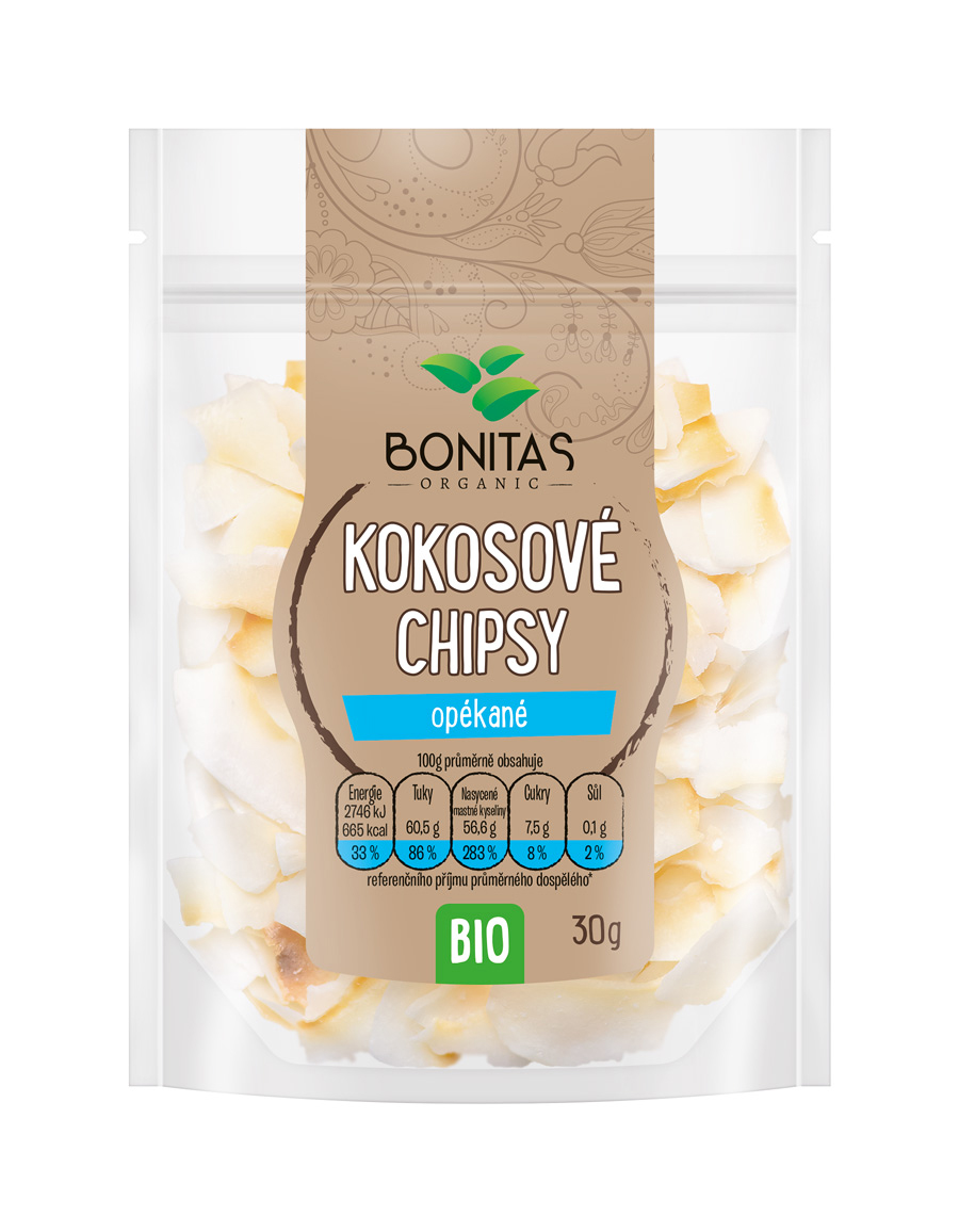 BONITAS BIO Kokosové chipsy opékané 30g