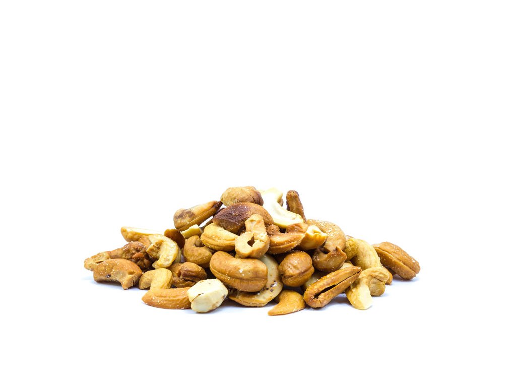 Kešu ořechy pražené solené uzené FARMLAND bez obalu