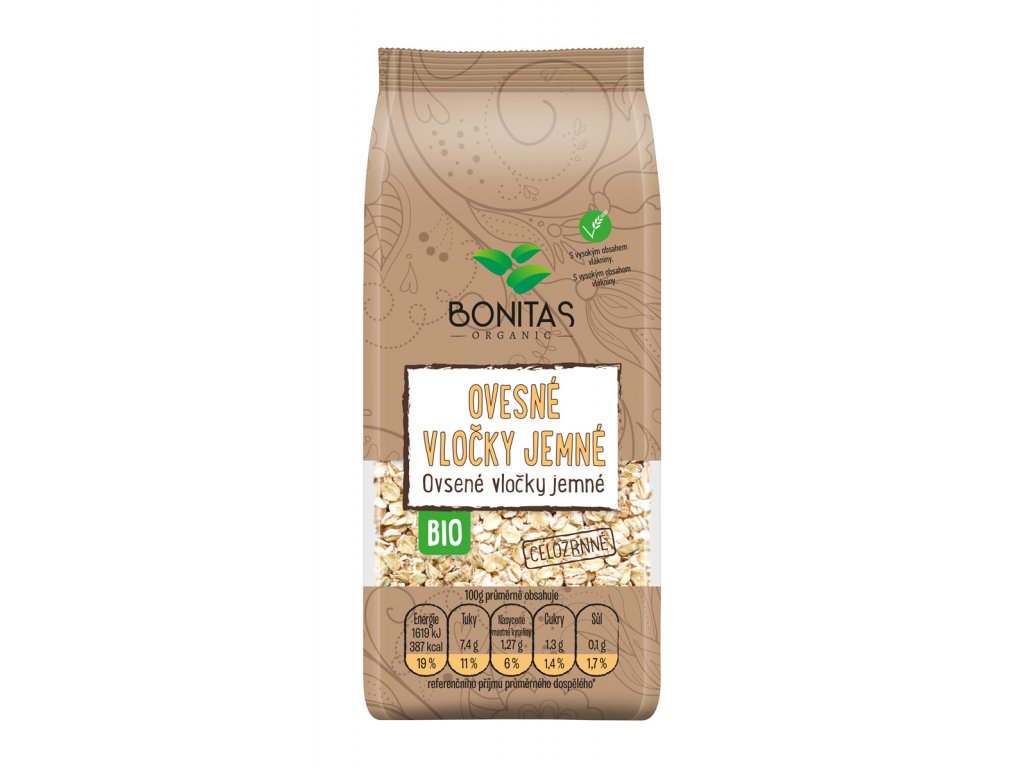 BONITAS BIO ovesné vločky jemné 500g