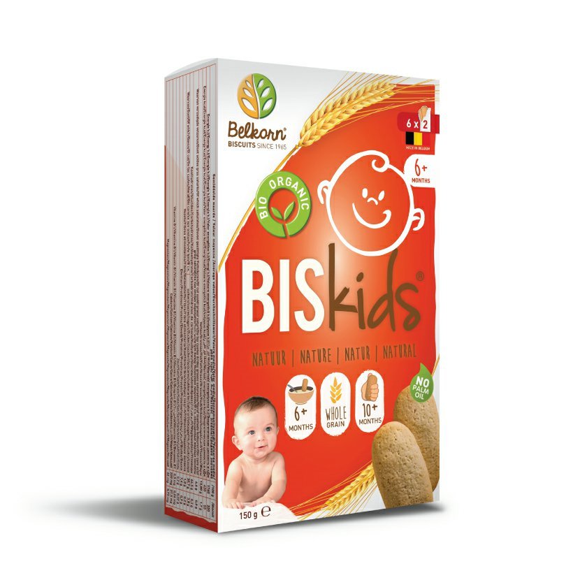 BIO BISKids dětské celozrnné sušenky Natural 6m+ BELKORN 150g