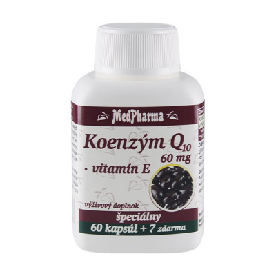 Koenzym Q10 60mg + vitamín E MEDPHARMA 67 kapslí