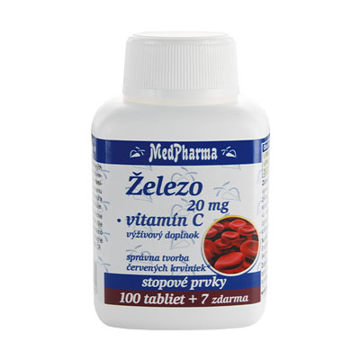 Železo 20mg + vitamín C MEDPHARMA 107tbl