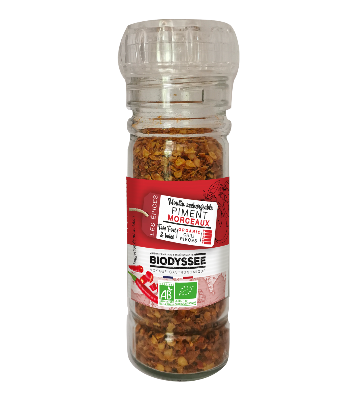 BIO chilli vločky mlýnek BIODYSSÉE 35g