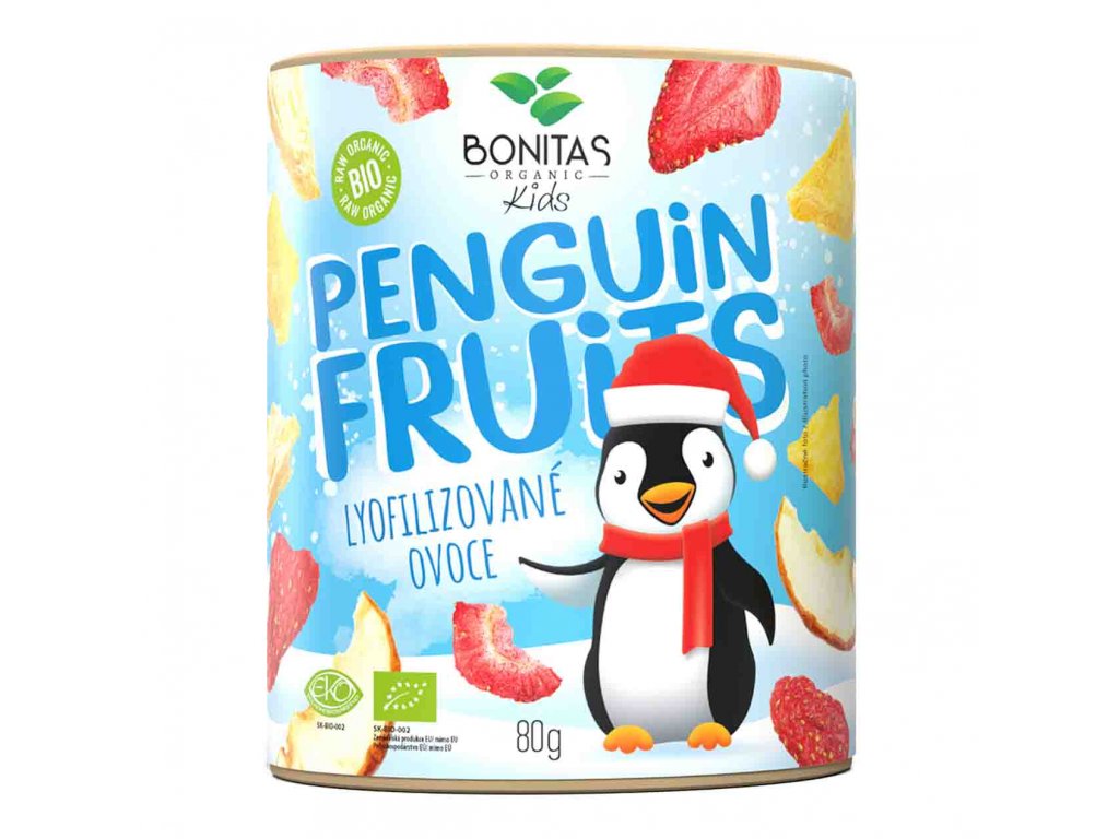 BIO mix mrazem sušeného ovoce Penguin Fruits BONITAS 80g