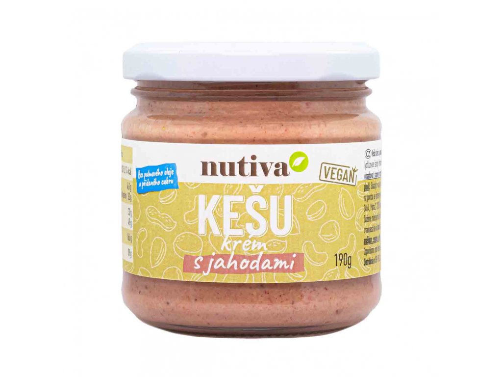 Kešu krém s jahodami NUTIVA 190g