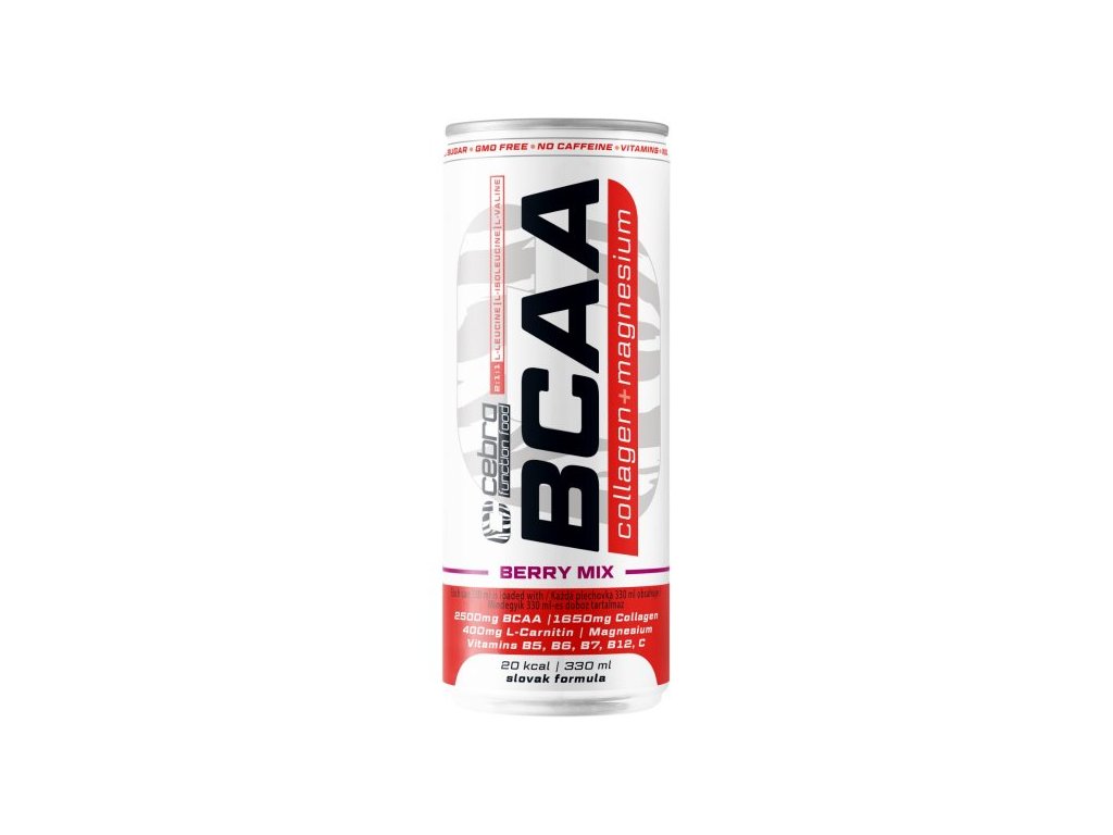 Vitamínový nápoj BCAA Collagen + Magnesium Berry mix CEBRA 330ml