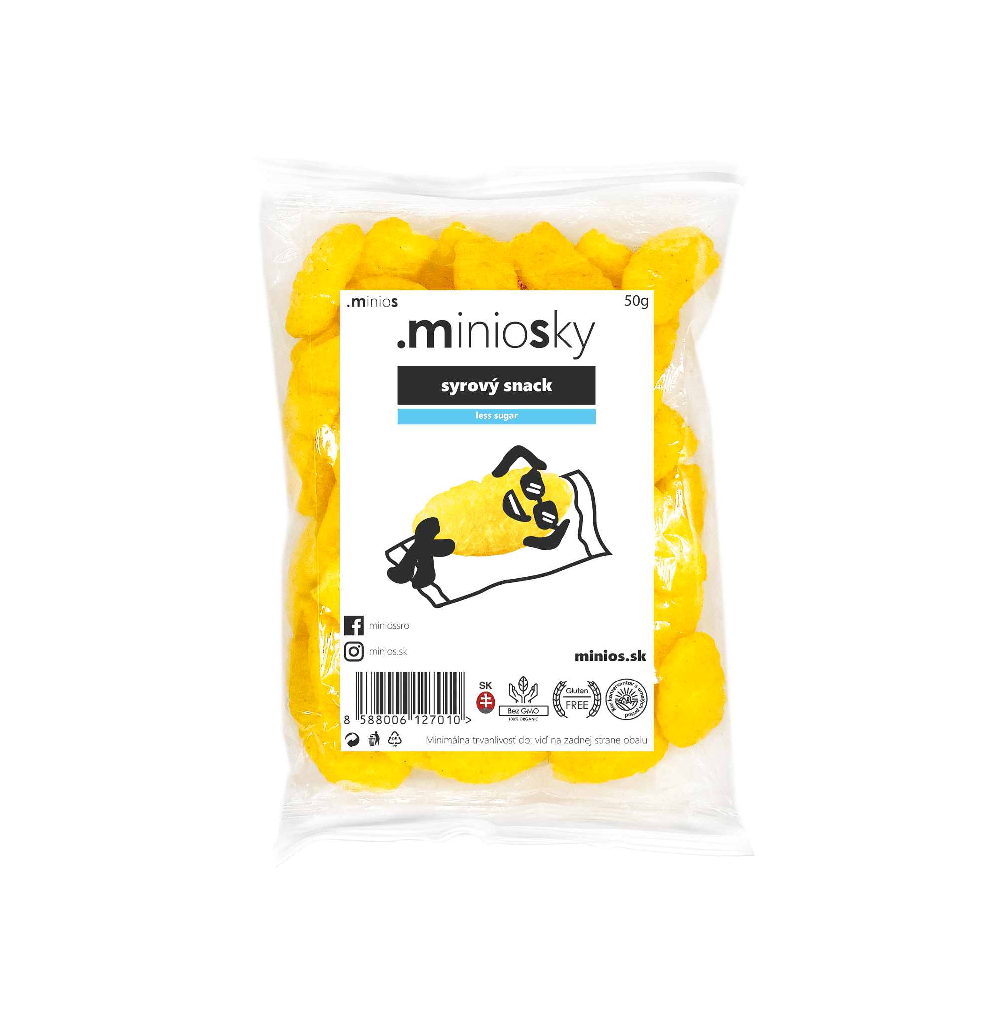 Kukuřičné křupky sýrový snack MINIOS 50g
