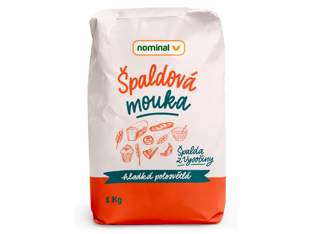 Špaldová mouka hladká polosvětlá NOMINAL 1kg