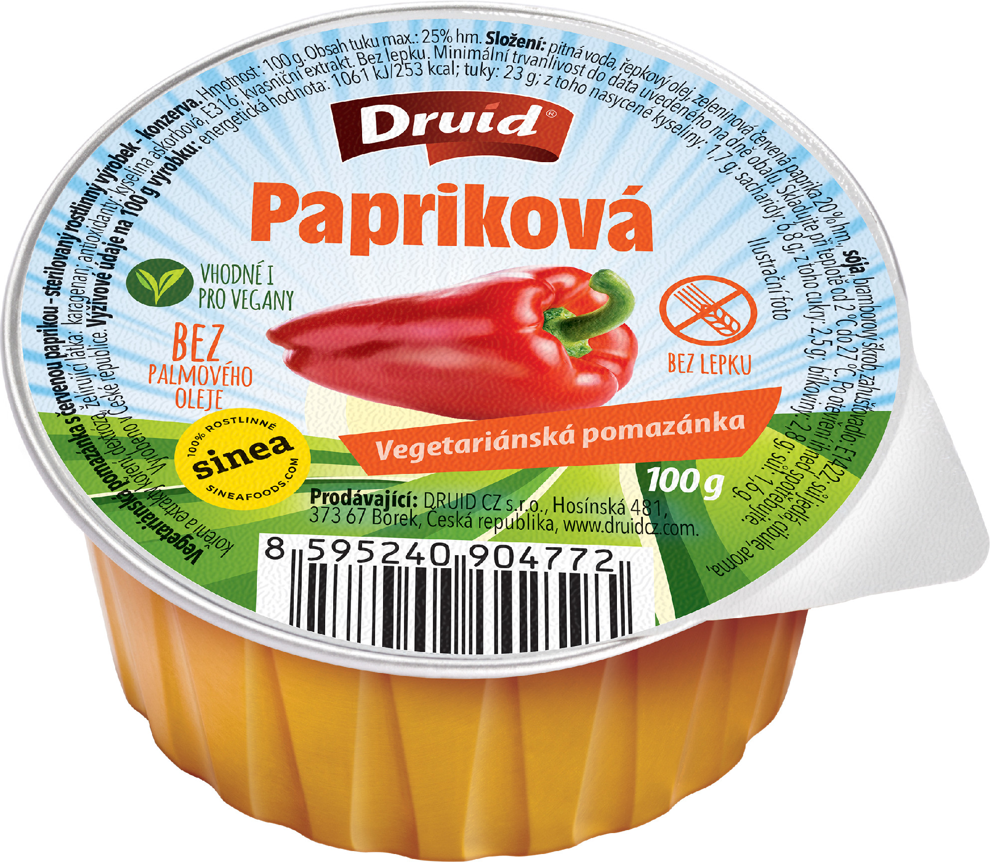 DRUID Veganská pomazánka s červenou paprikou 100g