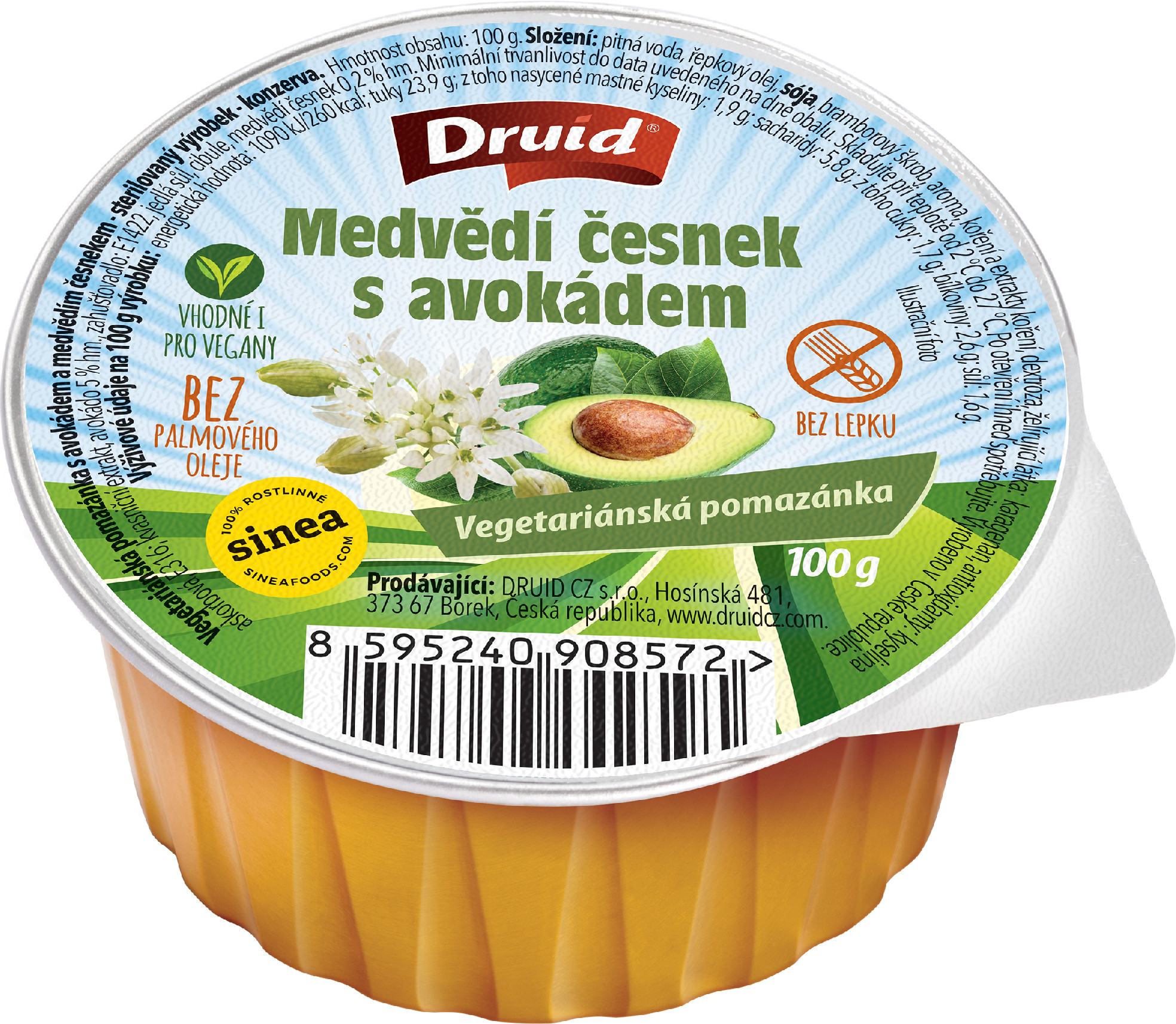 DRUID Veganská pomazánka s medvědím česnekem a avokádem 100g