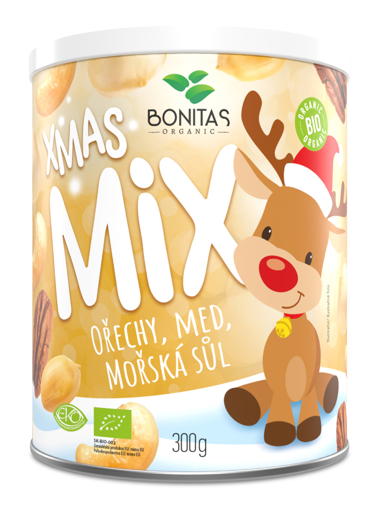 BONITAS BIO vánoční mix ořechů s medem a mořskou solí Exclusive 300g