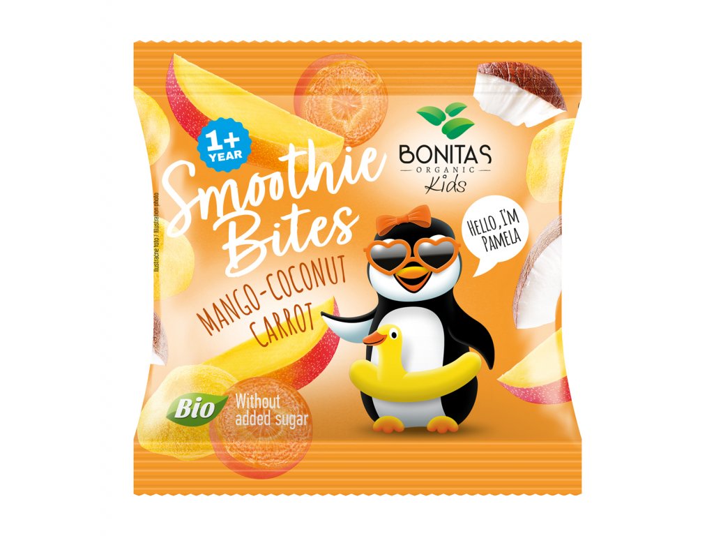 BONITAS BIO smoothie kousky z lyofilizovaného manga, mrkve a kokosu 10g