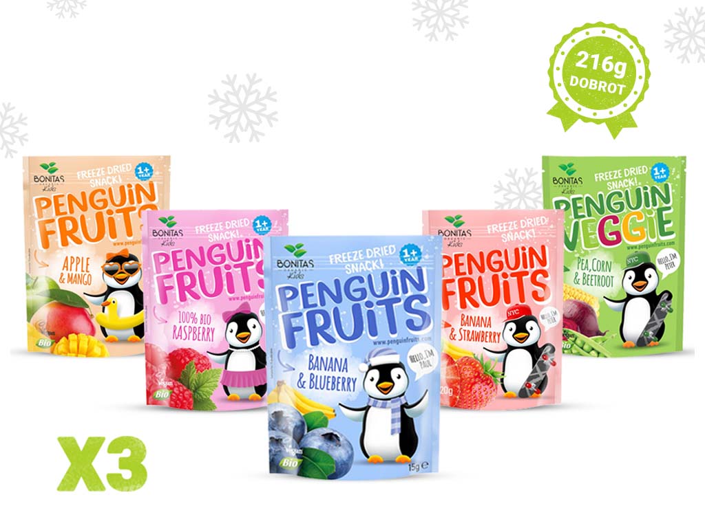 BONITAS BIO Penguin fruits balíček MEGA PACK