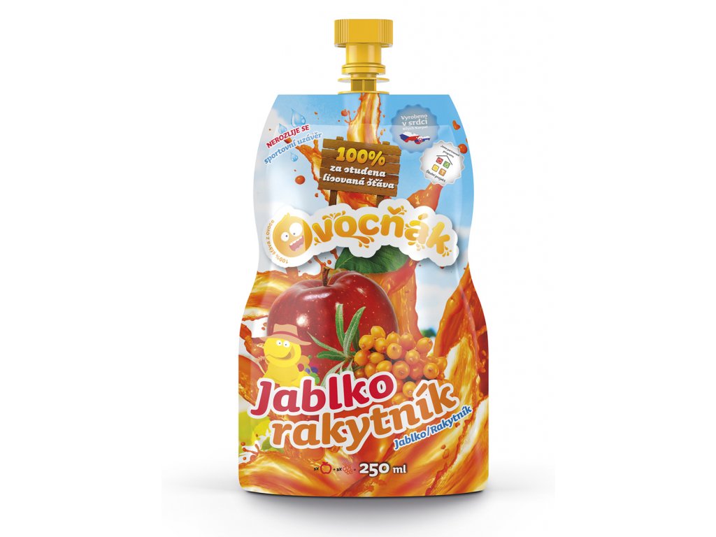 OVOCŇÁK 100% ovocný mošt jablko - rakytník 250ml