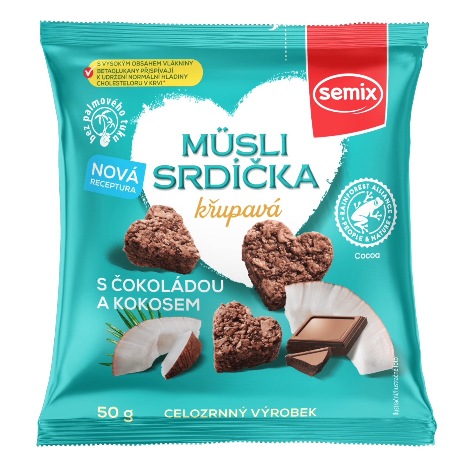 SEMIX Müsli srdíčka s kokosem a čokoládou 50g