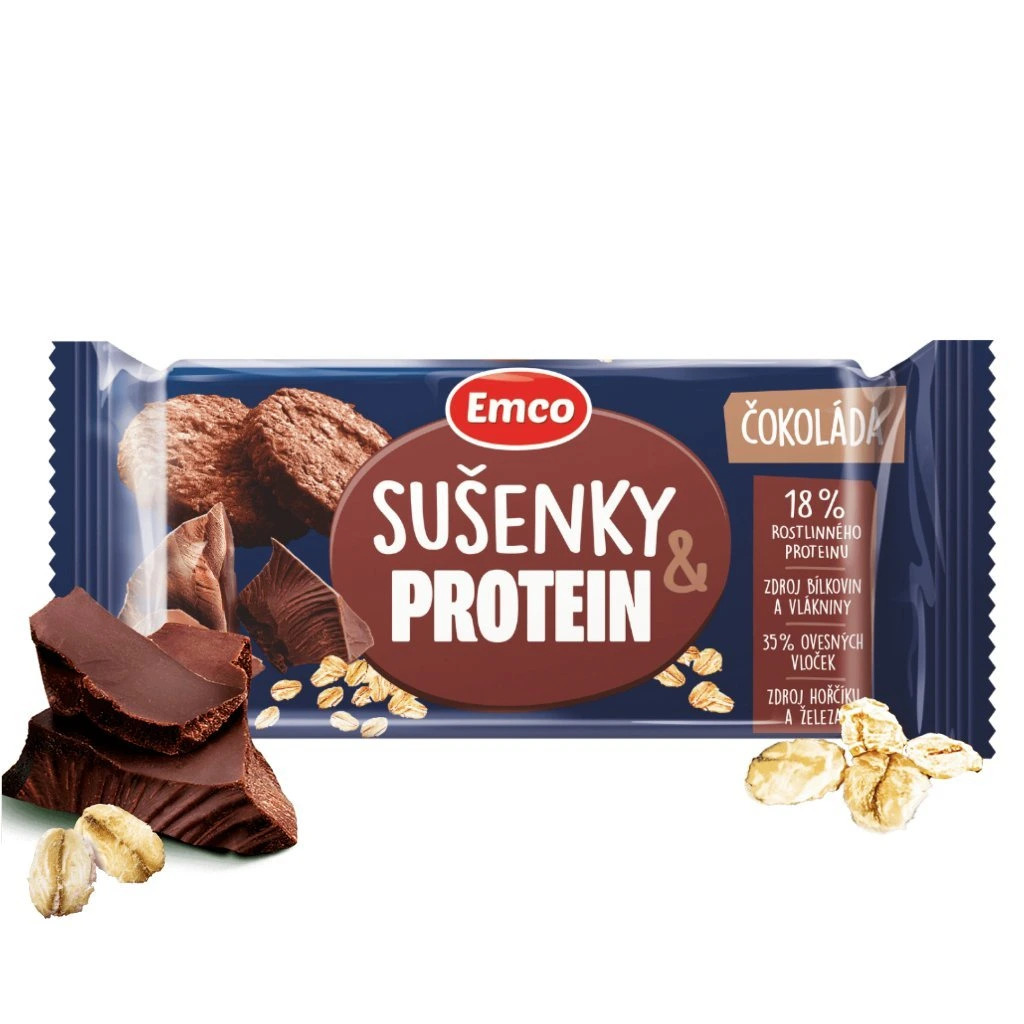 Emco Ovesné sušenky protein s čokoládou 60g