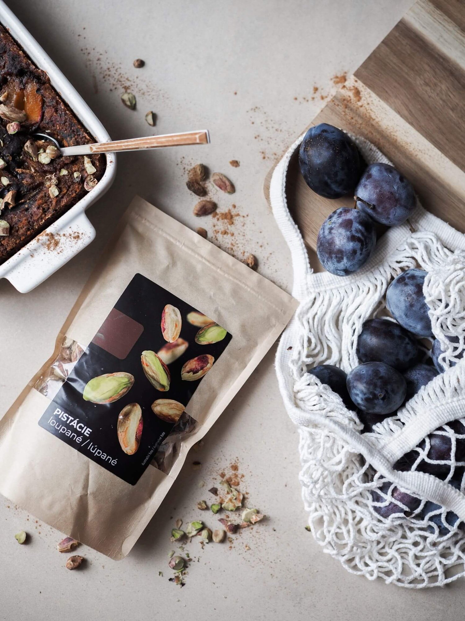 Pečená slivková kaša s datľami