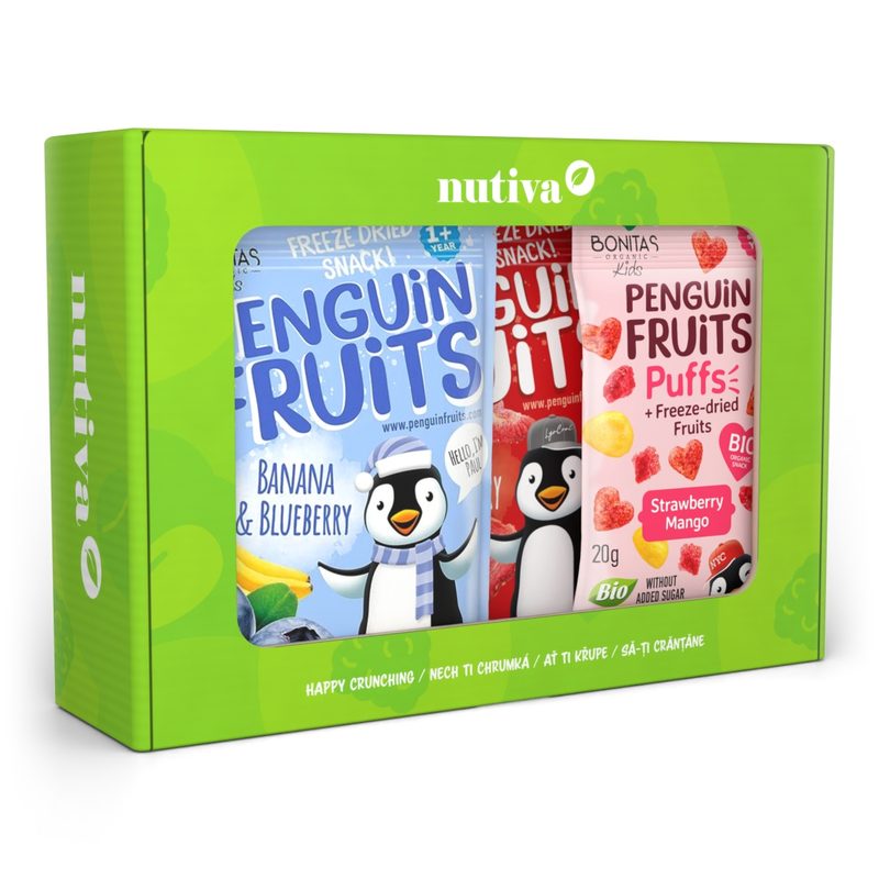 NUTIVA BIO Penguin, Smoothie & Puffs – zelený box 85g
