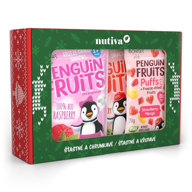 NUTIVA BIO Jahodovo-malinový mix – vianočný box 125g