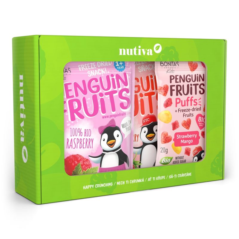 NUTIVA BIO Jahodovo-malinový mix – zelený box 125g