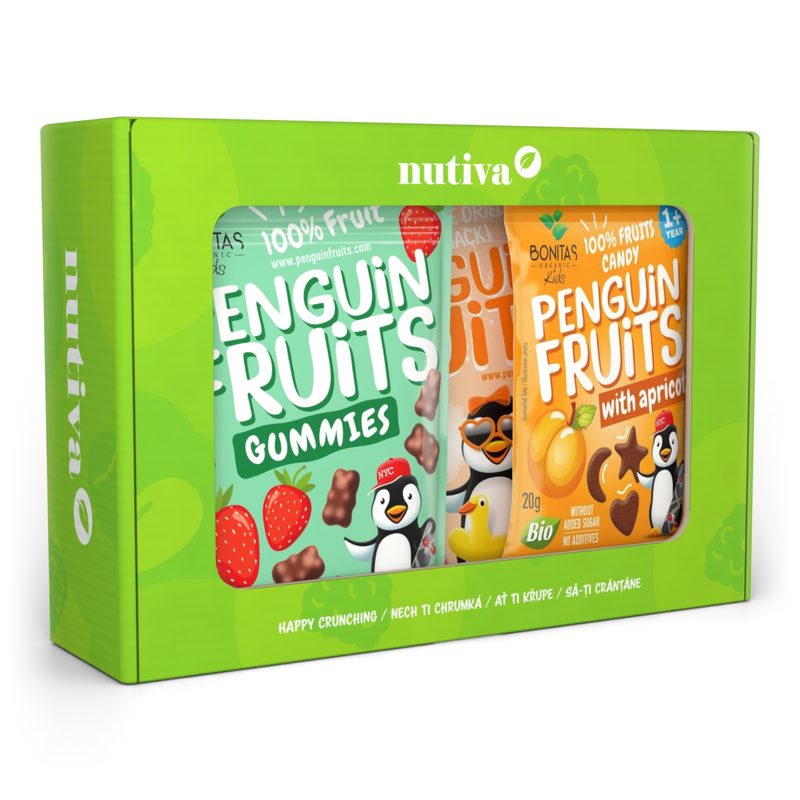 NUTIVA BIO Penguin Gummies mix – zelený box 120g