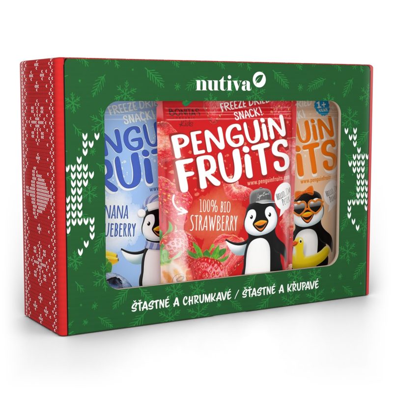 NUTIVA BIO Penguin & Smoothie Bites mix – vianočný box 70g