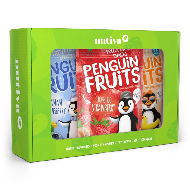 NUTIVA BIO Penguin & Smoothie Bites mix – zelený box 70g