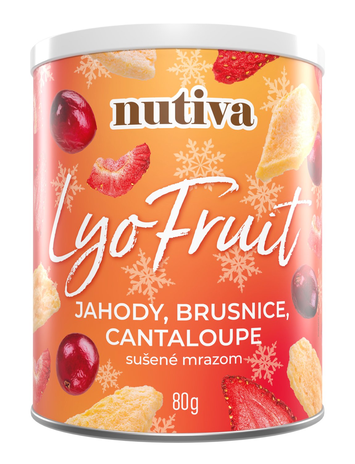 NUTIVA Lyo Fruit JAHODY, BRUSINKY, CANTALOUPE Tubus