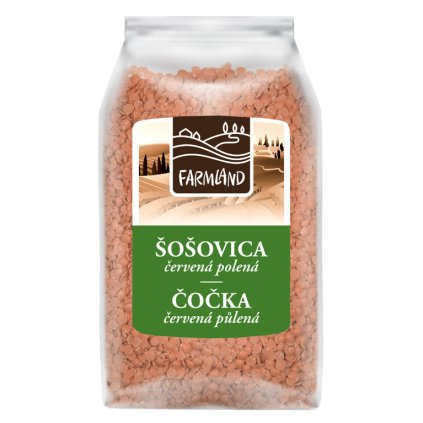 FARMLAND Šošovica červená polená 500g