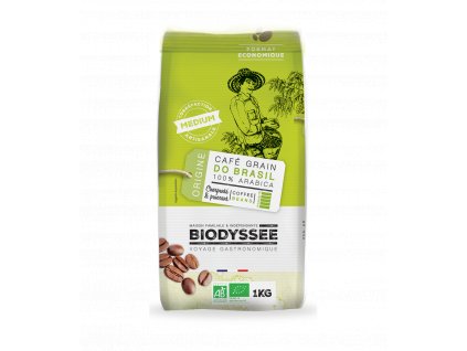 BIO zrnková káva Arabica Brazília BIODYSSÉE 1kg