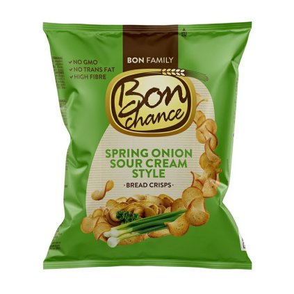 Bon Chance chlebove chipsy s jarni cibulkou a zakysanou smetanou 60g