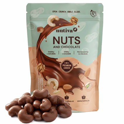 NUTIVA Kešu v mliečnej čokoláde 200g