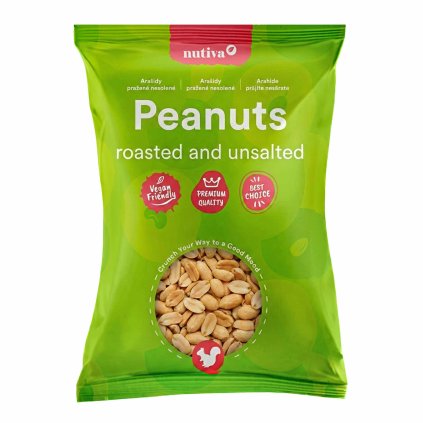 NUTIVA Arašidy pražené nesolené Premium 1kg