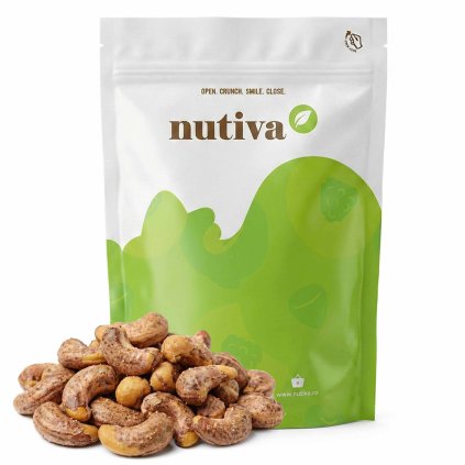 NUTIVA Kešu orechy pražené solené so šupkou 500g