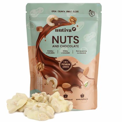 NUTIVA Arašidové hrudky v bielej čokoláde 200g