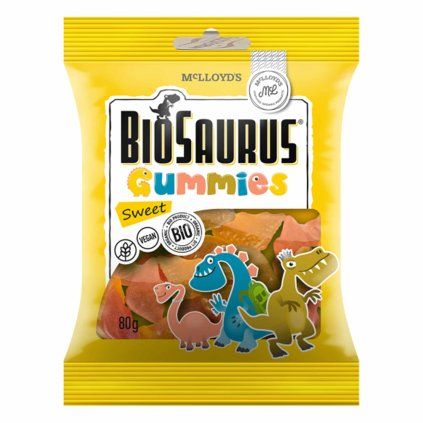 BIOSAURUS Gumené cukríky sladké 80g