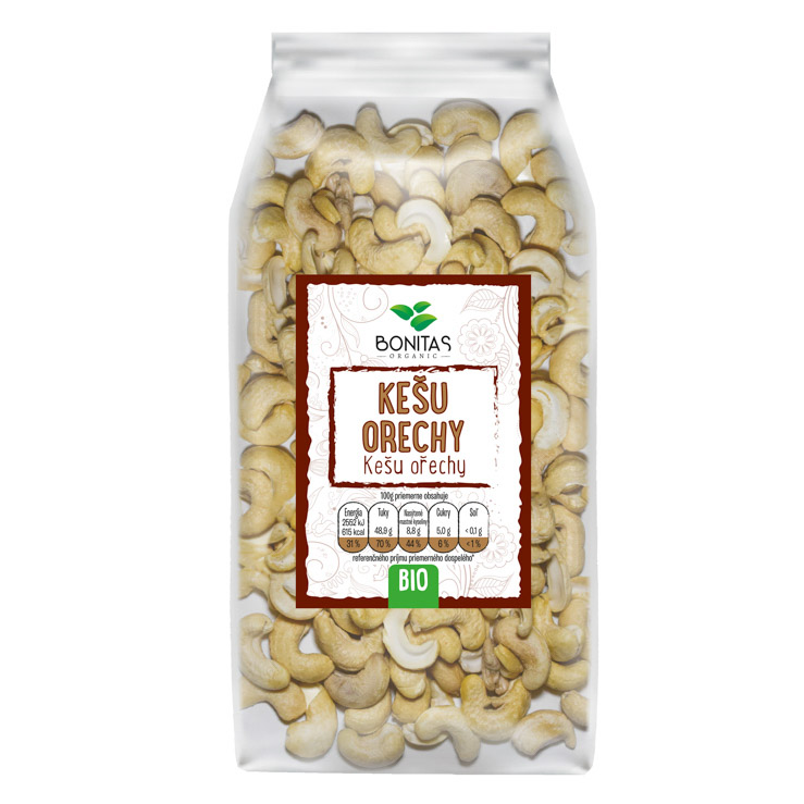 BIO Kešu orechy WW320 BONITAS 500g