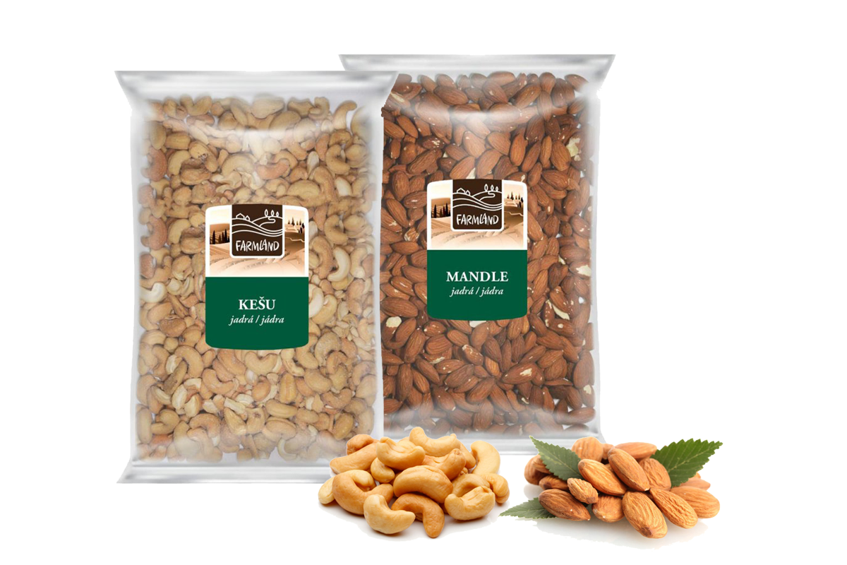 Orechová dvojka Kešu orechy + Mandle FARMLAND  2x1kg