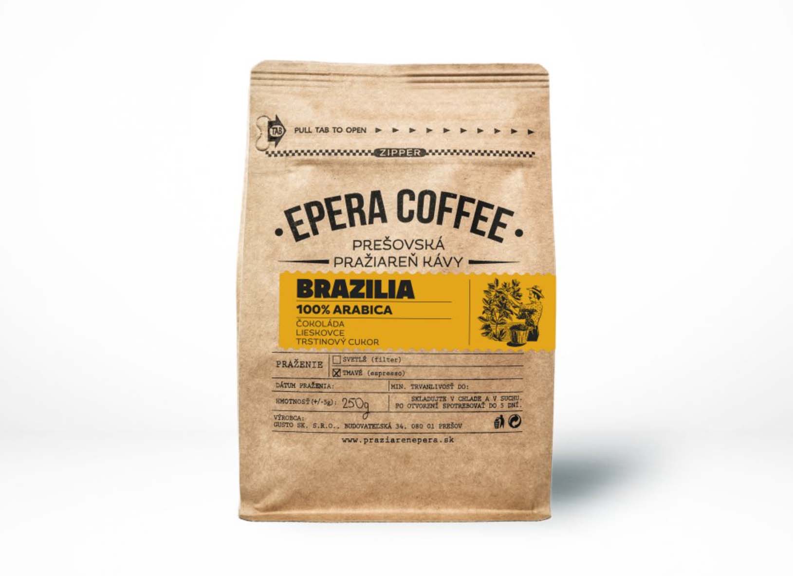 EPERA COFFEE Káva Brazília - zrnková arabica 1000g