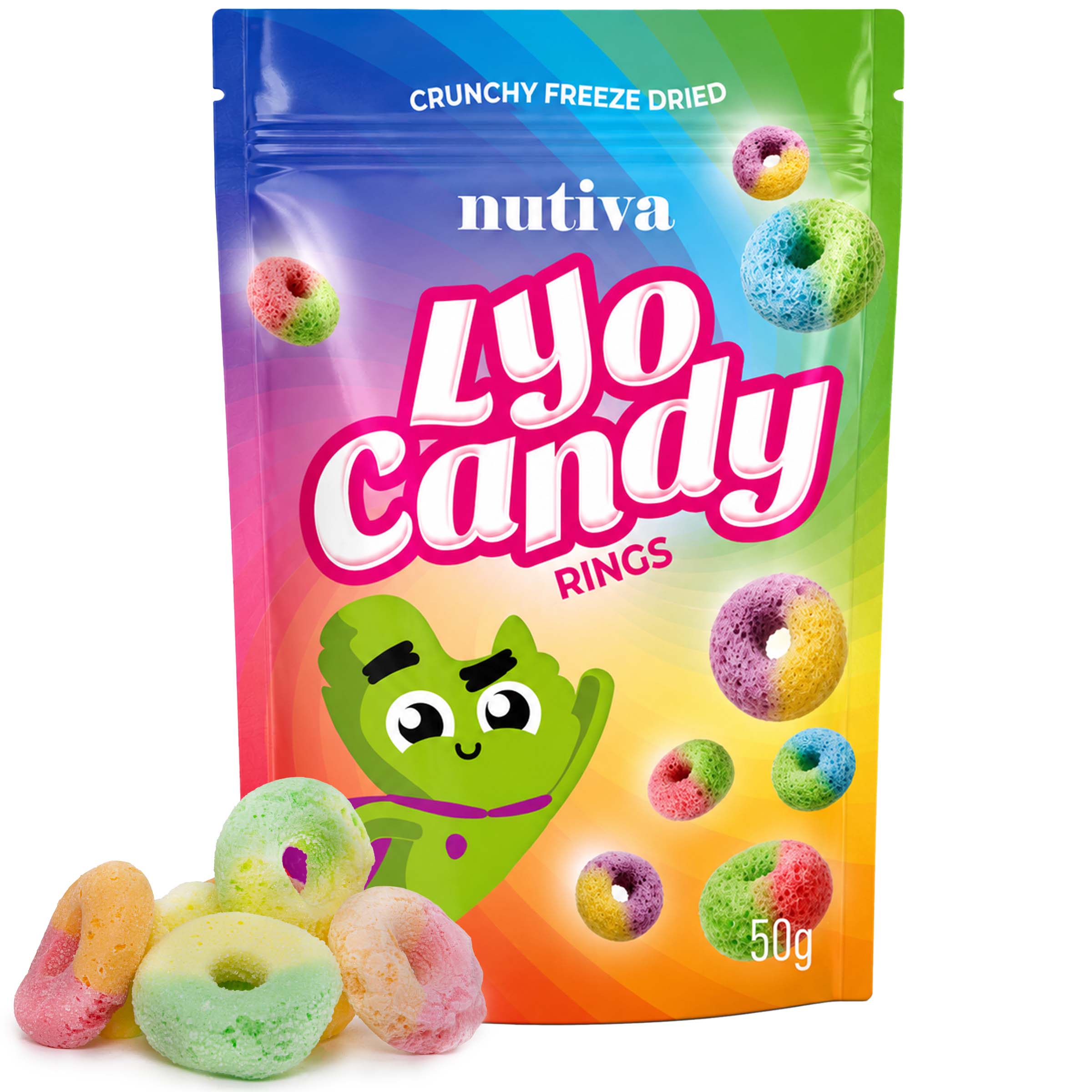 NUTIVA Žele krúžky - sušené mrazom 50g