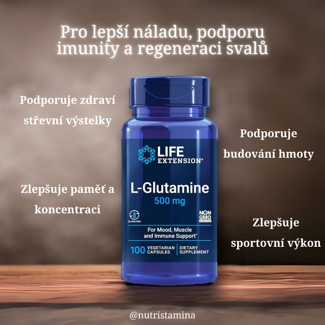 L-Glutamin: Zlepšuje náladu, podporuje imunitu a poskytuje regeneraci pro silné svaly