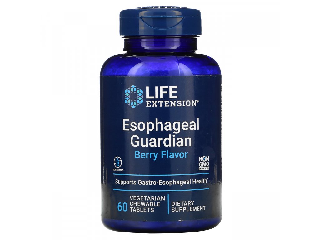 Esophageal Guardian, Berry Flavor, 60 vegetariánských žvýkacích tablet