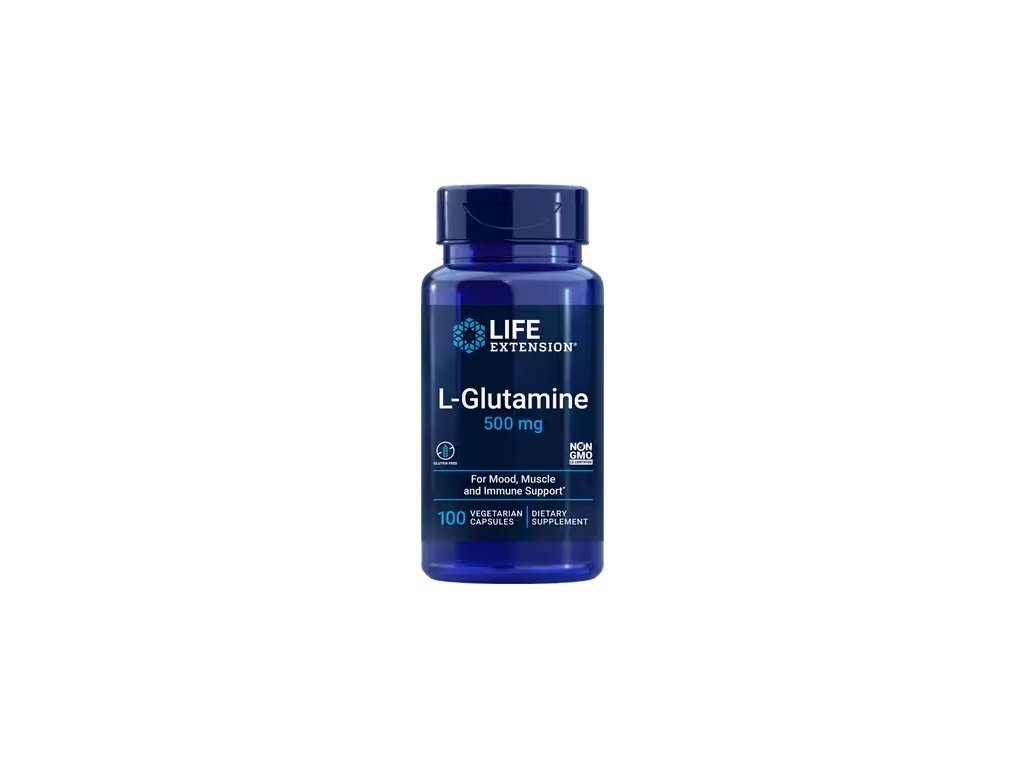 ZACHRAŇ PRODUKT - L - Glutamine 500mg, 100 vegetariánských kapslí